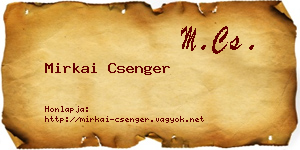 Mirkai Csenger névjegykártya